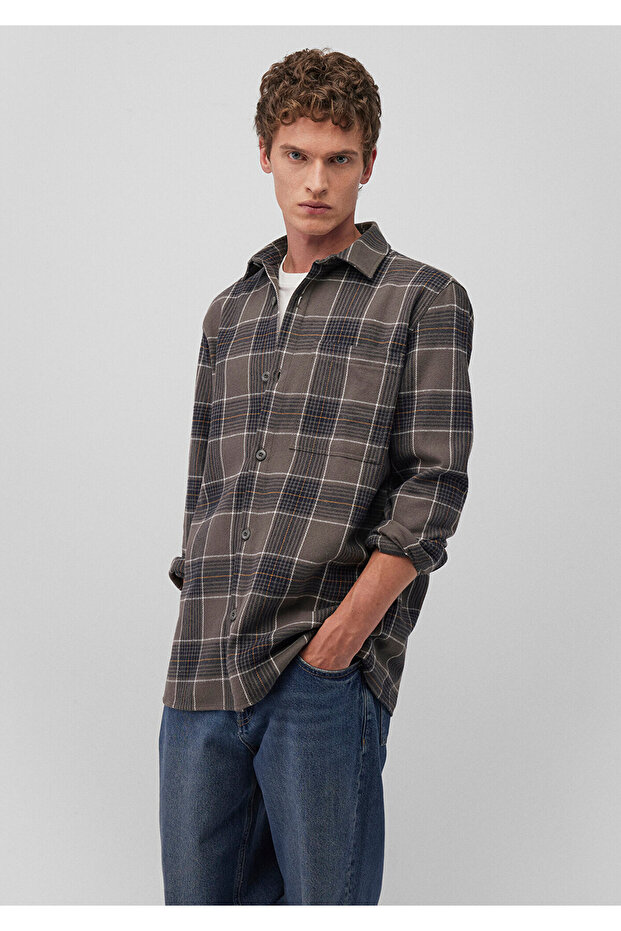 Kareli Gri Gömlek Regular Fit / Normal Kesim 0211331-89069 - 2