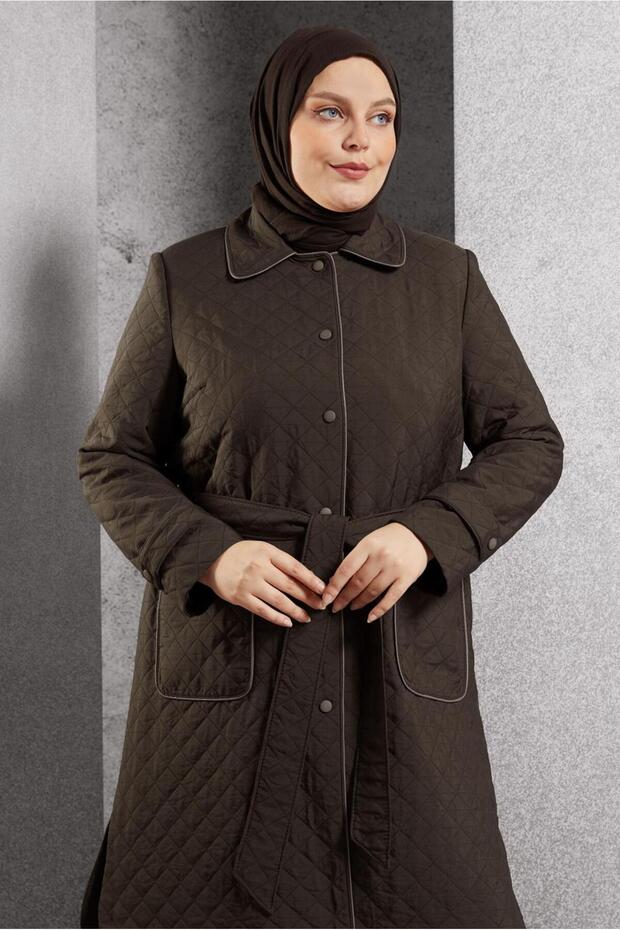 Birded Quilted Trench Cotton 10927