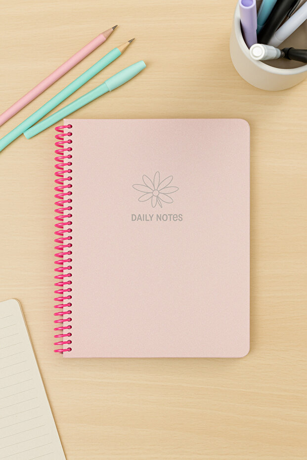 School Notebook A4 80 Sheets Lined Pp Cover Spiral Glitter Notebook – Sticker Gift