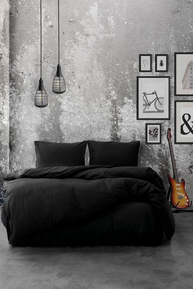 Ranforce Double - elasztikus fekete paplanhuzat szett - 2