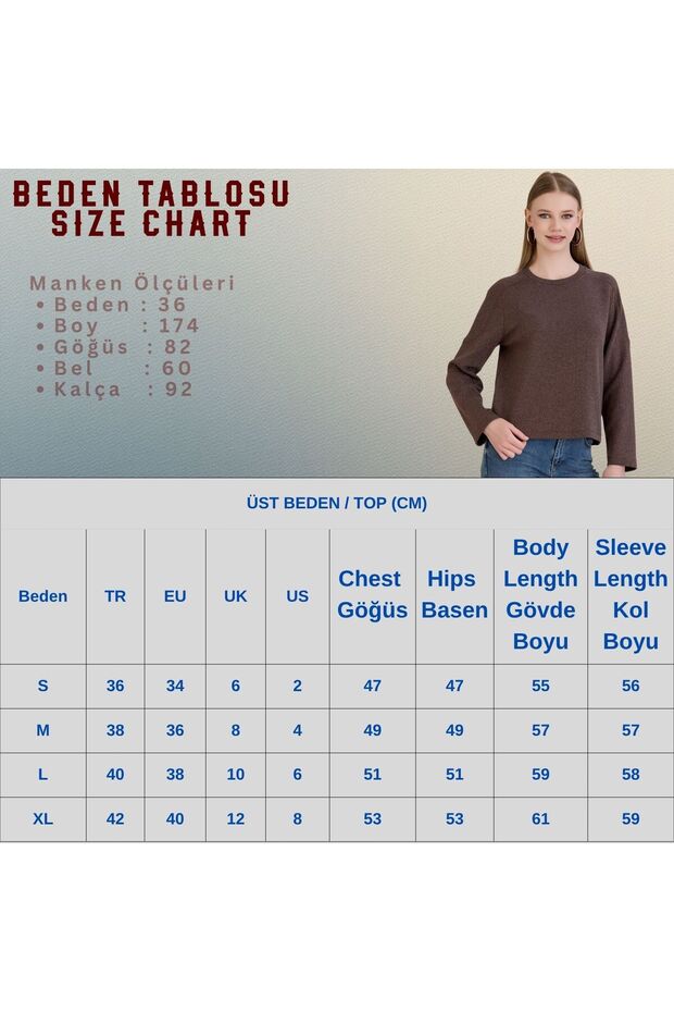 Kadın Bisiklet Yaka Regular Kalıp Siyah Basic Simli Triko - 4