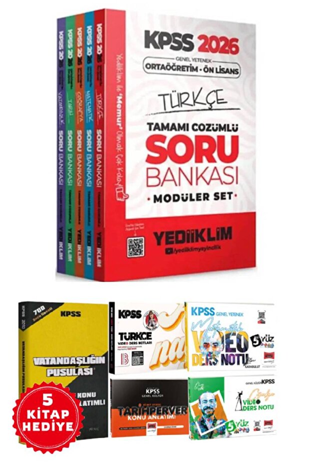 KPSS 2026 Ortaöğretim Ön Lisans Soru Bankası Modüler Set - 1