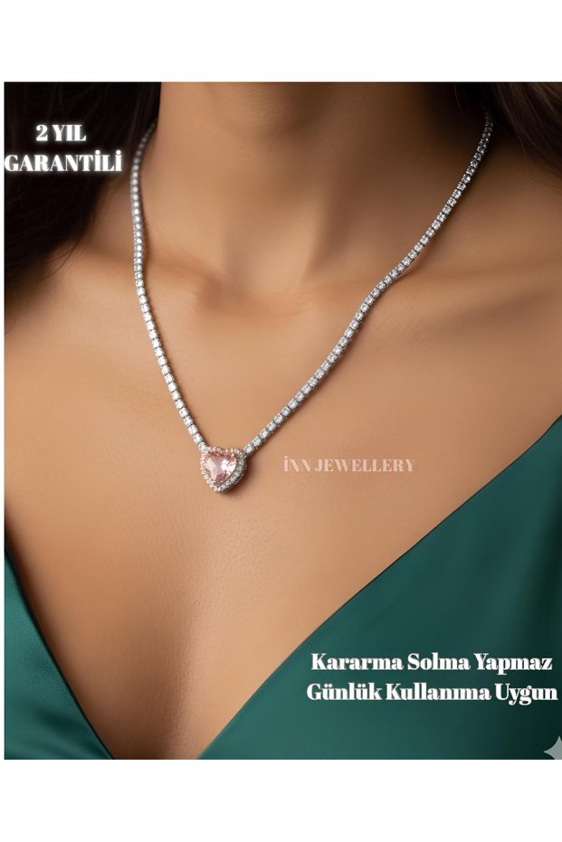 Steel Necklace Tarnish-Free Antiallergic Heart Figured (2 Years Importer Guaranteed)