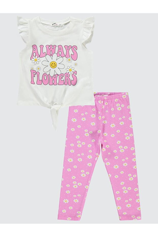 Daisy Printed Set for 2-5 Years Old - Pink