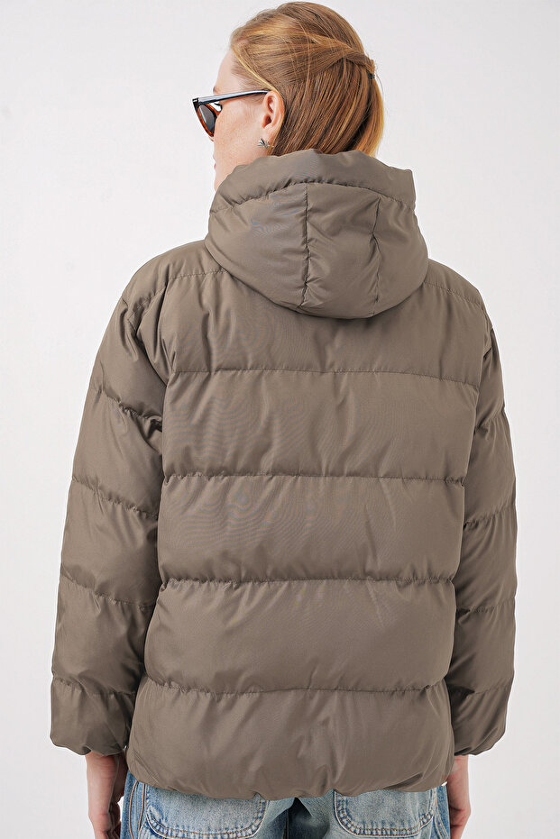 5117 Пальто Sisme з підписом модель Коричневе - 3