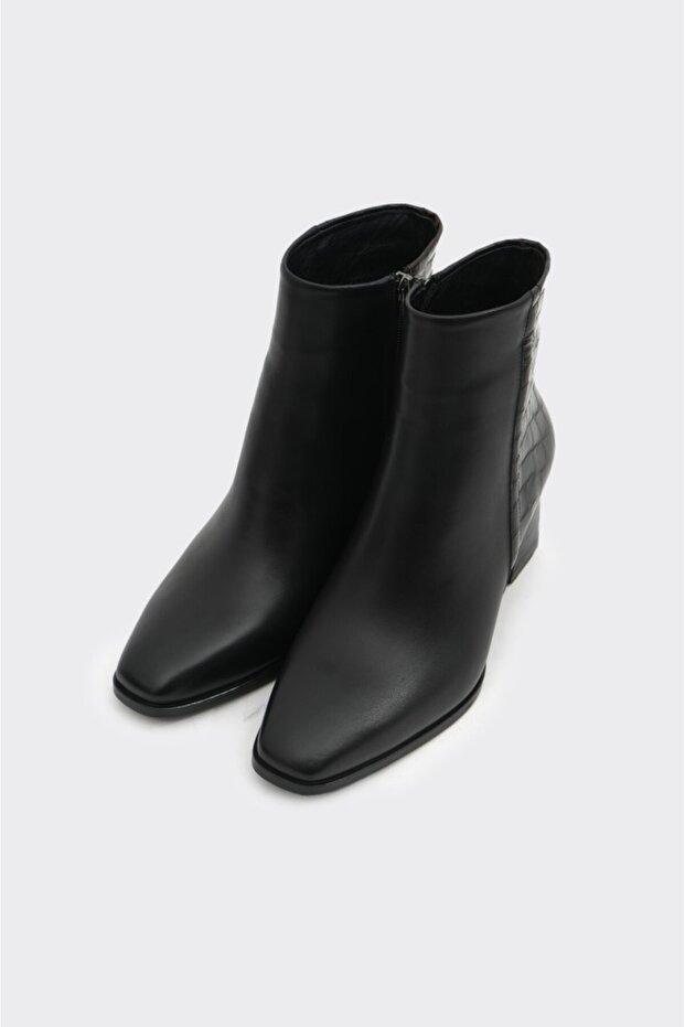 Klasik Hakiki Deri Topuklu Kadın Bot - 3