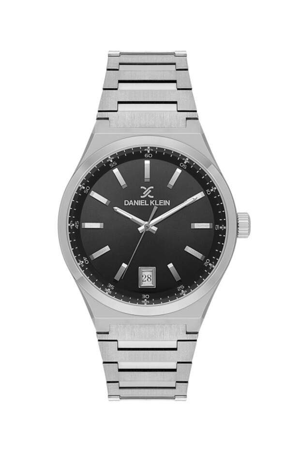 Dk.1.14061-1 Men's Wristwatch with Day and Date Display, Steel Plated Metallic Color