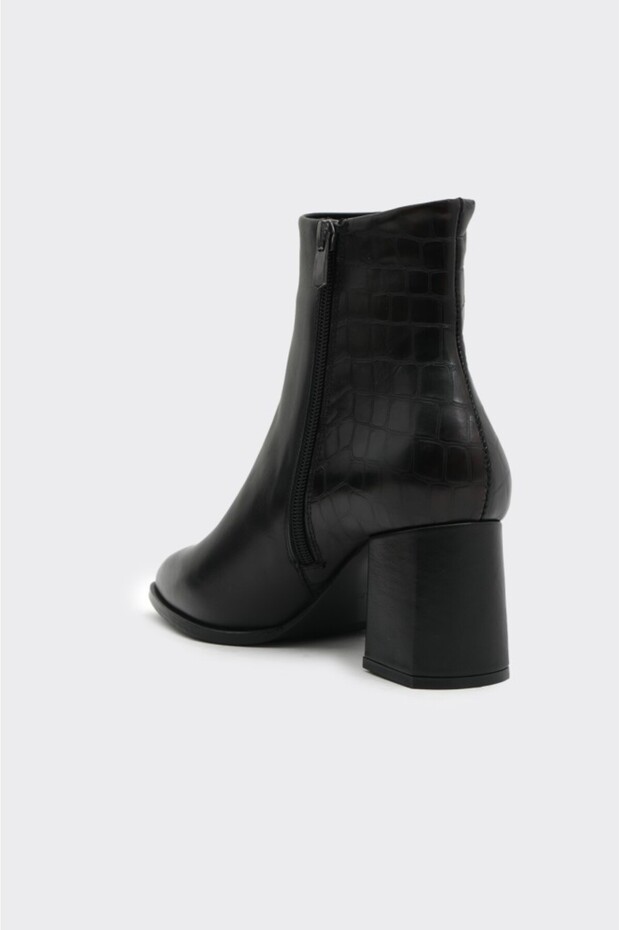 Klasik Hakiki Deri Topuklu Kadın Bot - 4