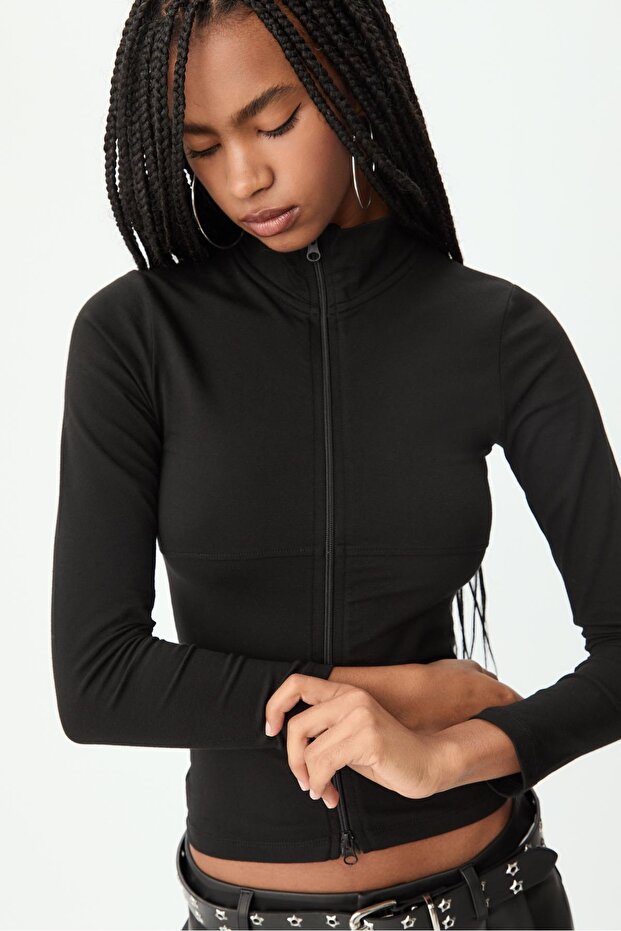 Çift Fermuarlı Hırka - 2