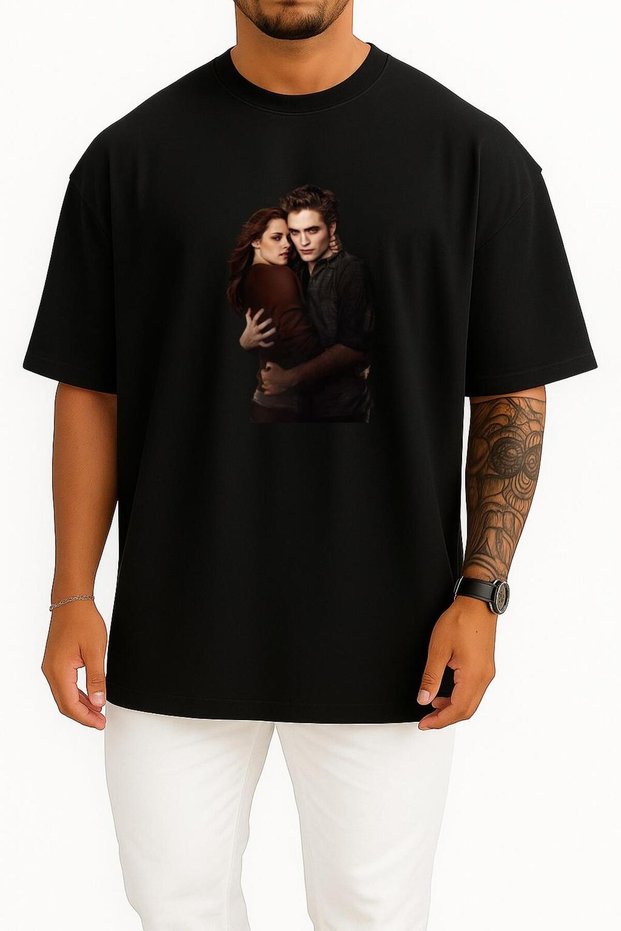 Oversize Kristen Stewart the Twilight Saga Chest Design Unisex T-Shirt