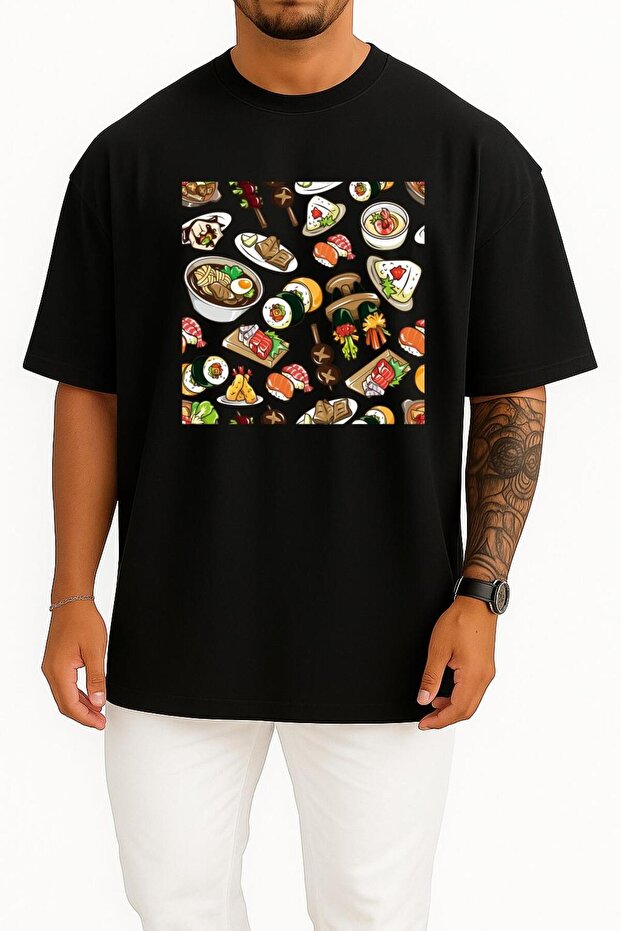 Oversize Sushi Barbecue Chicken Breast Design Unisex T-Shirt