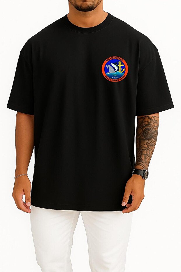 Oversize A1600 Tcg Unisex T-Shirt with Iskenderun Pocket and Back Design