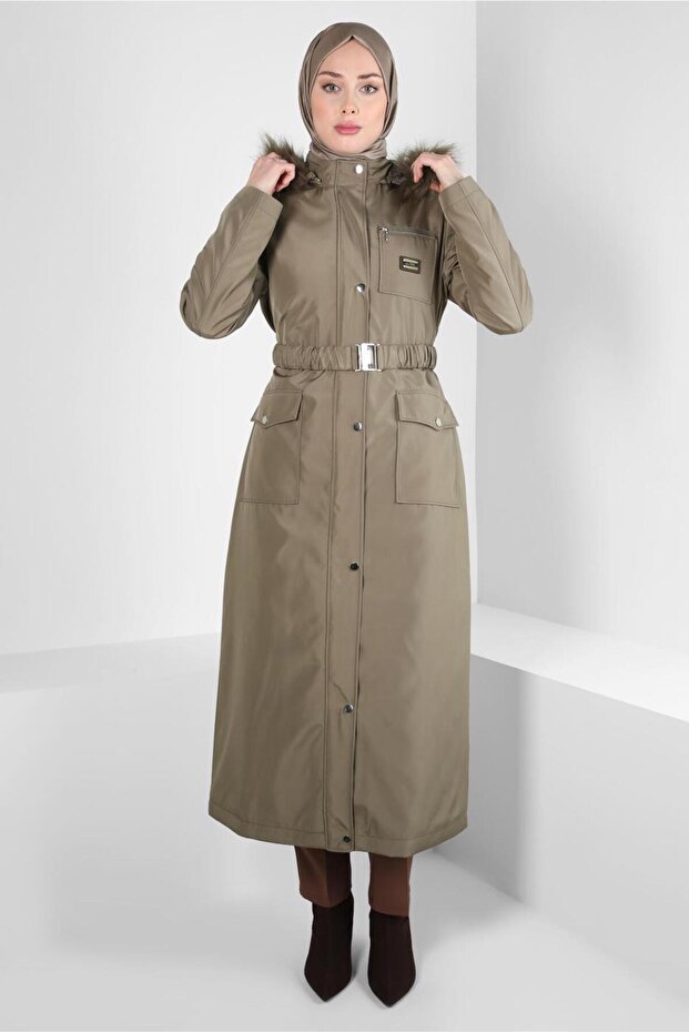 KAPÜŞONU KÜRKLÜ PARKA 90370 - 1