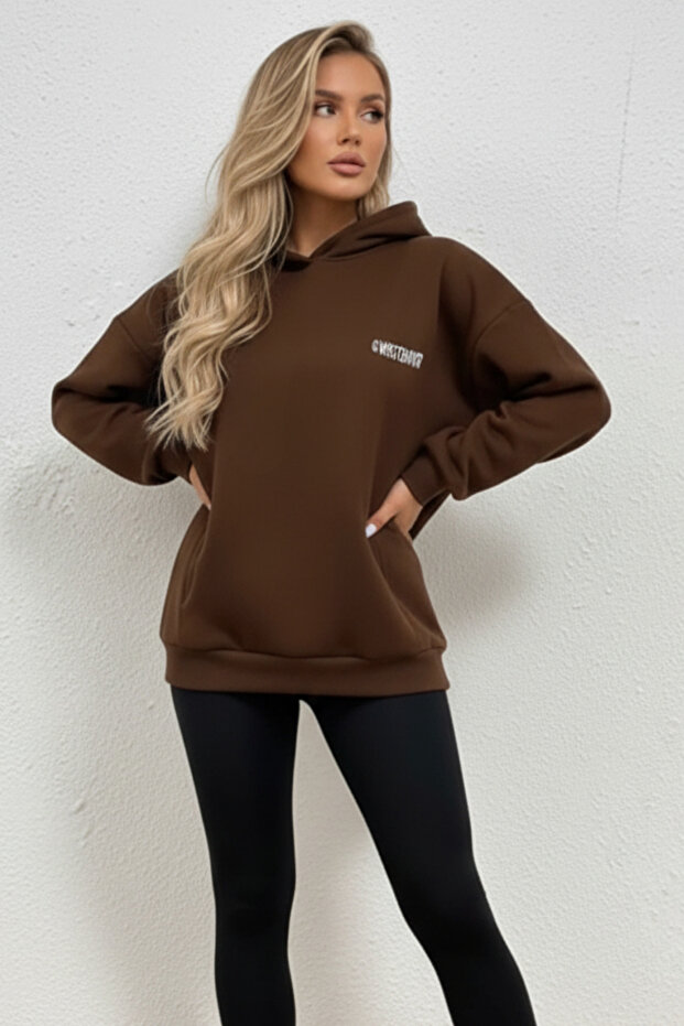 Printed Hooded Oversize Unisex Sweatshirt