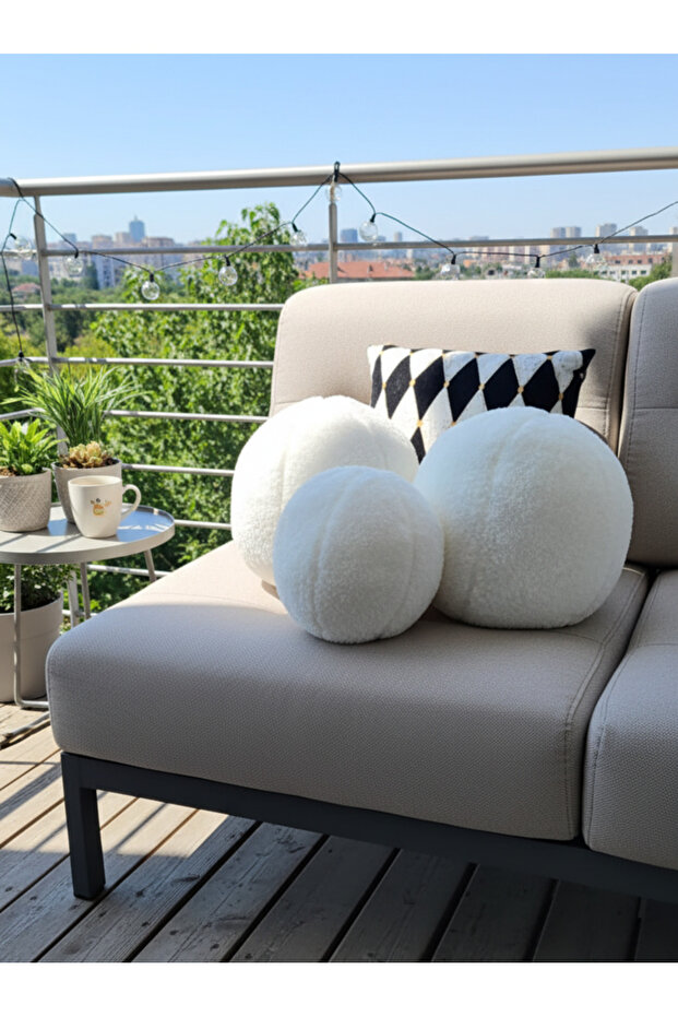 3-Piece Throw Pillow / Pillow 2 Large Ecru / 1 Small Ecru (42cm / 25cm) - 1