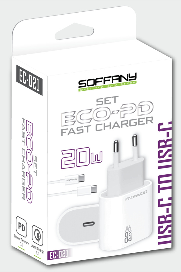 EC-021 20W ECO-PD Hızlı Şarj USB-C to Type-C - 2