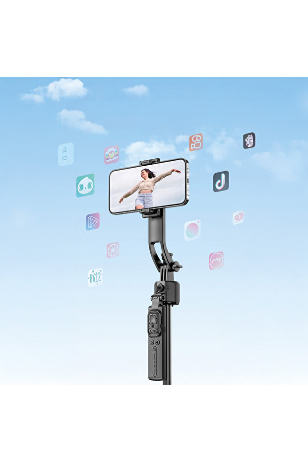 حامل ثلاثي القوائم أسود TT07 - حامل قابل للتعديل للكاميرا والهاتف الذكي - 2