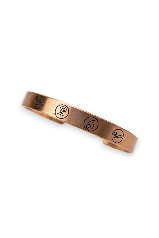 Dört Element Sembollü Denge Bakır Bileklik - 6