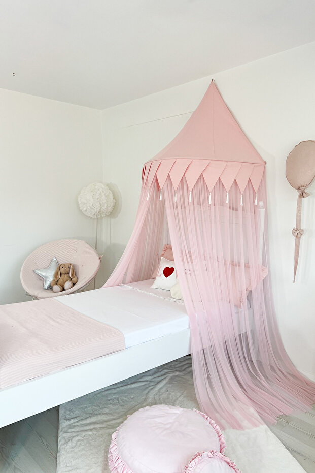 Tül Pembe Duvar Tentesi Plus Model - 6