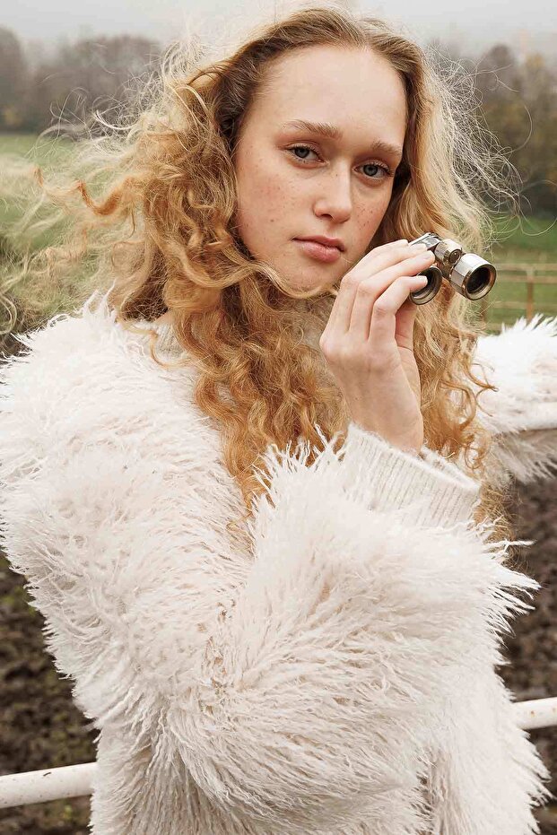 Selection Fluffy Feather Ecru Jacket - 3