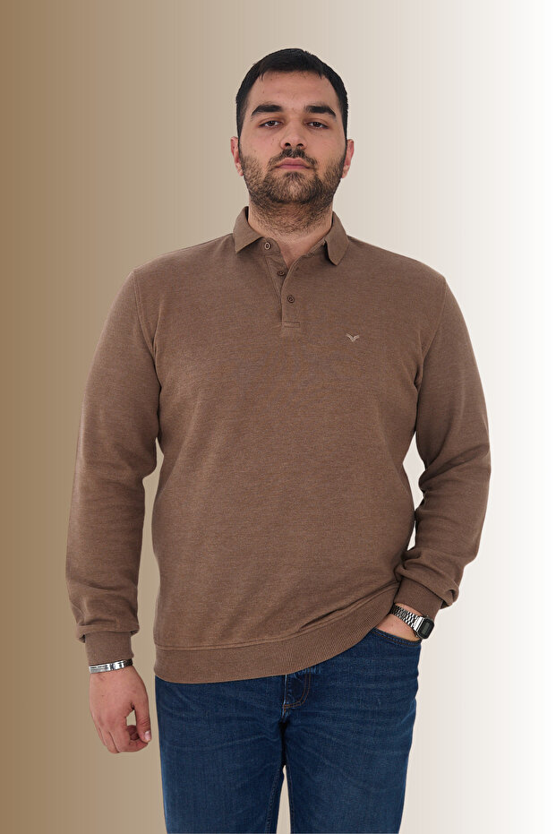 Men's Plus Size Winter Oversized Mink Polo Neck T-Shirt