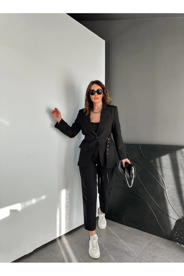 Kadın Kemerli Premium Ceket - 3