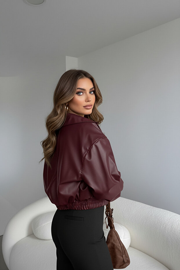 سترة بومبر جلدية - 5