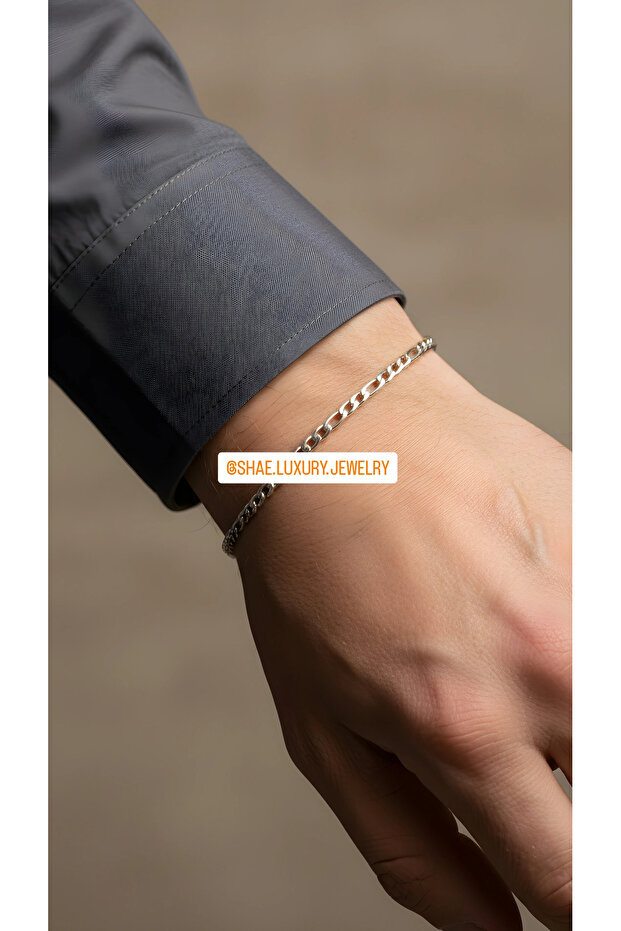 Figaro Chain 1 mm Bracelet Stainless Steel 20 cm