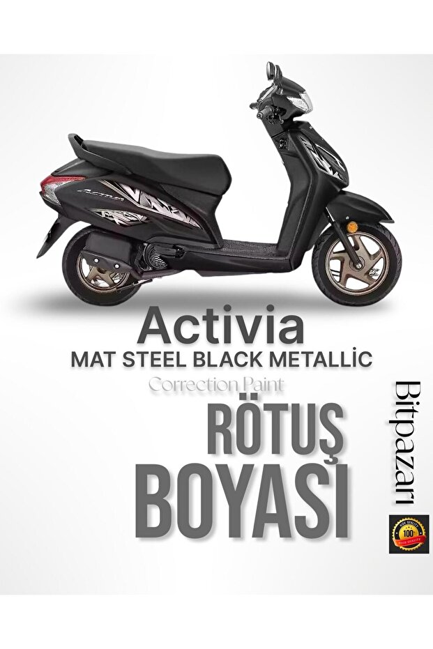 Honda Activa Motorcycle Matte Steel Black Metallic - Scratch Remover Touch up Paint 25ml.