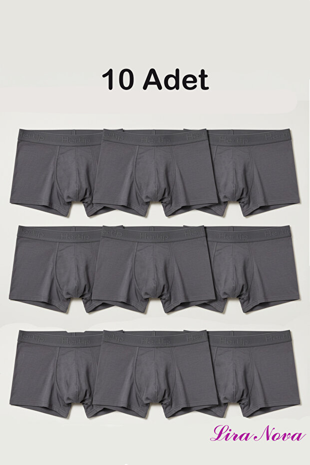 Füme Soft Likralı Boxer 10'lu