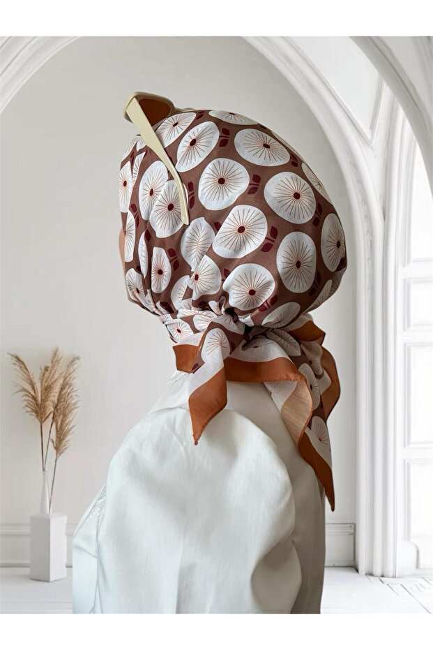 ريترو بلوم منقوشة وشاح ناعم برتقالي - 3