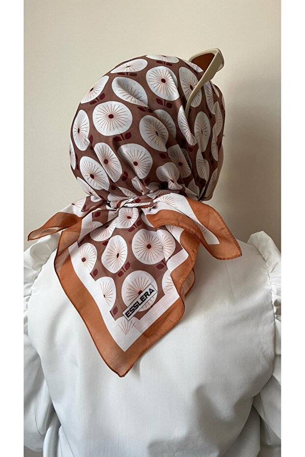 ريترو بلوم منقوشة وشاح ناعم برتقالي - 5