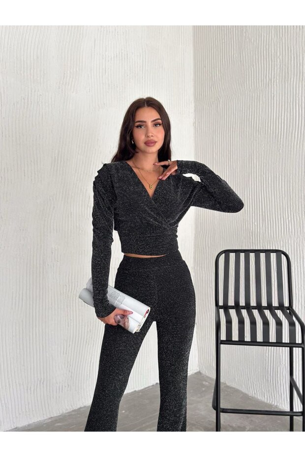 SİMLİ KRUVAZE BLUZ - 1