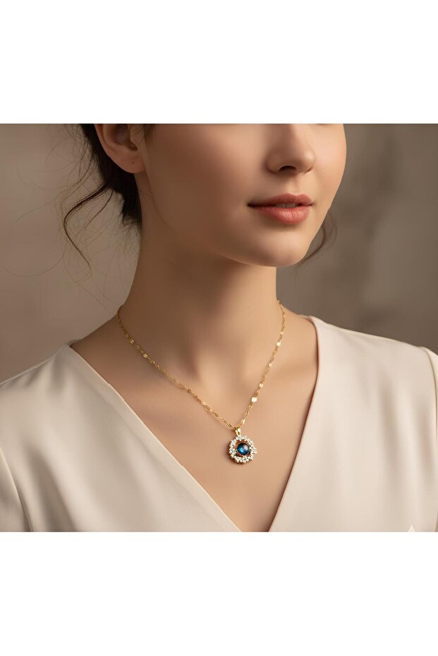 Yellow Chain Zircon Stone Planet Necklace Special Gift for Lover