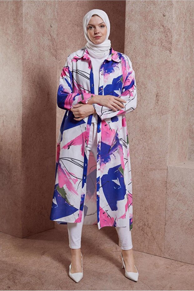 تونك طويل منقوش 44609 - 2