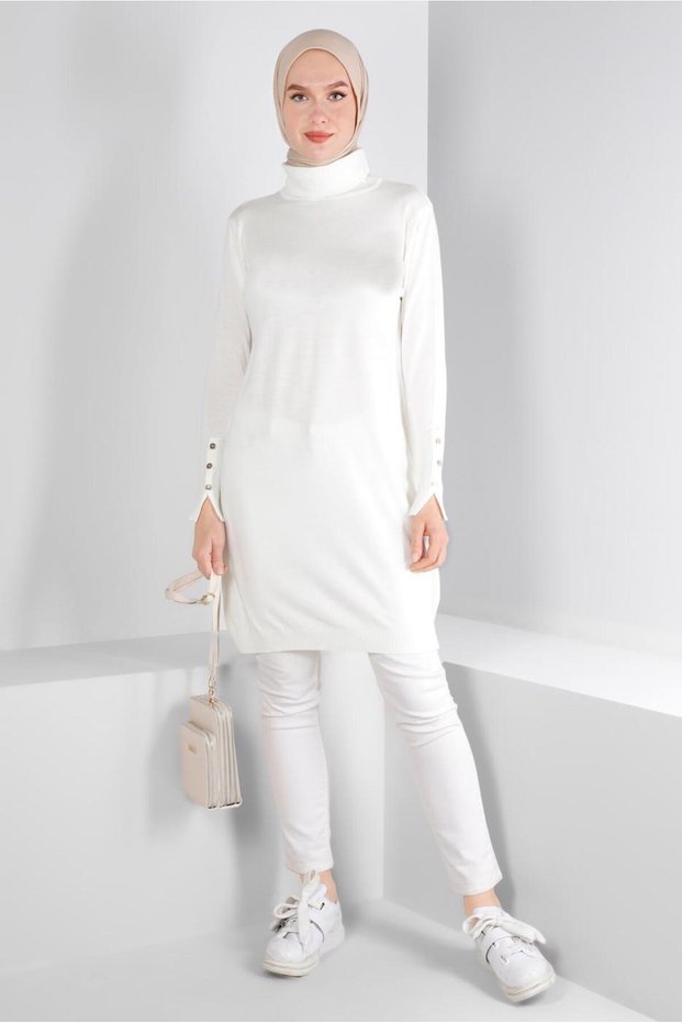Tricot Tunic with Cuffs and Buttons 43116