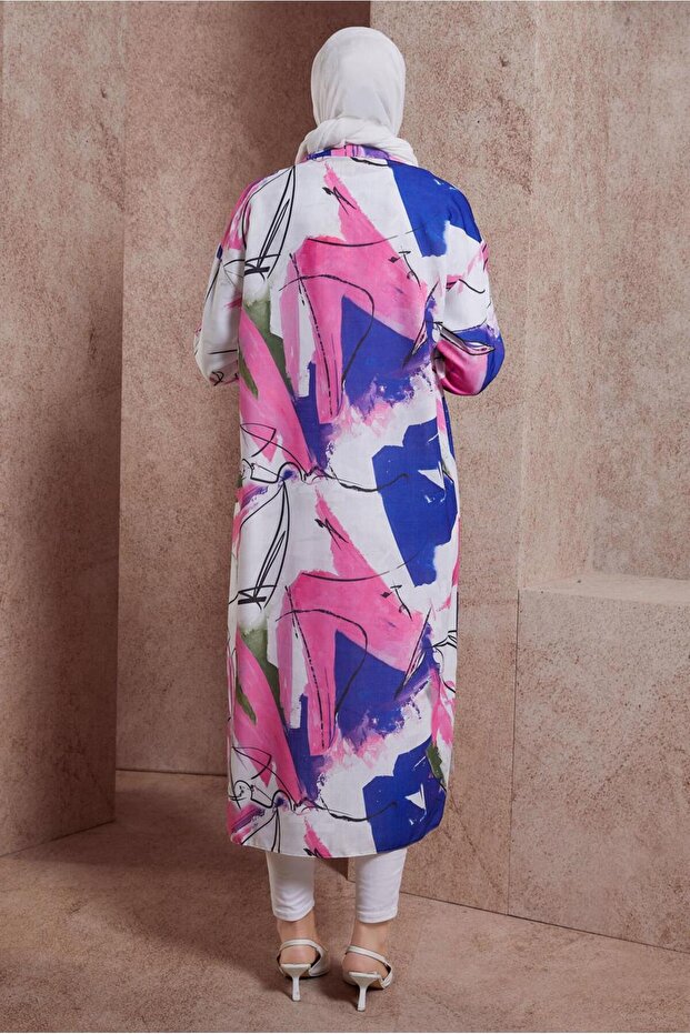 تونك طويل منقوش 44609 - 3