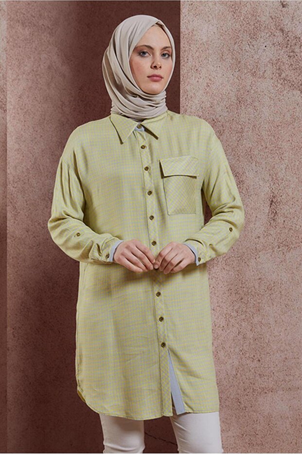 تونك منقوش من القماش القطني 44478 - 2