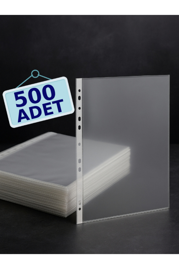 500 Adet Poşet Dosya A4 Şeffaf Ofis Dosya (Föy) - 1
