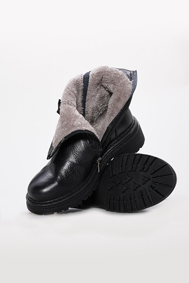 Hakiki Deri Kadın Kalın Taban Bot 257SZA623 - 5