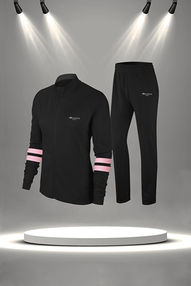 Plus Size Women's Black New Supra Combed Cotton Fit Mold Running Set(4Xl-10Xl)