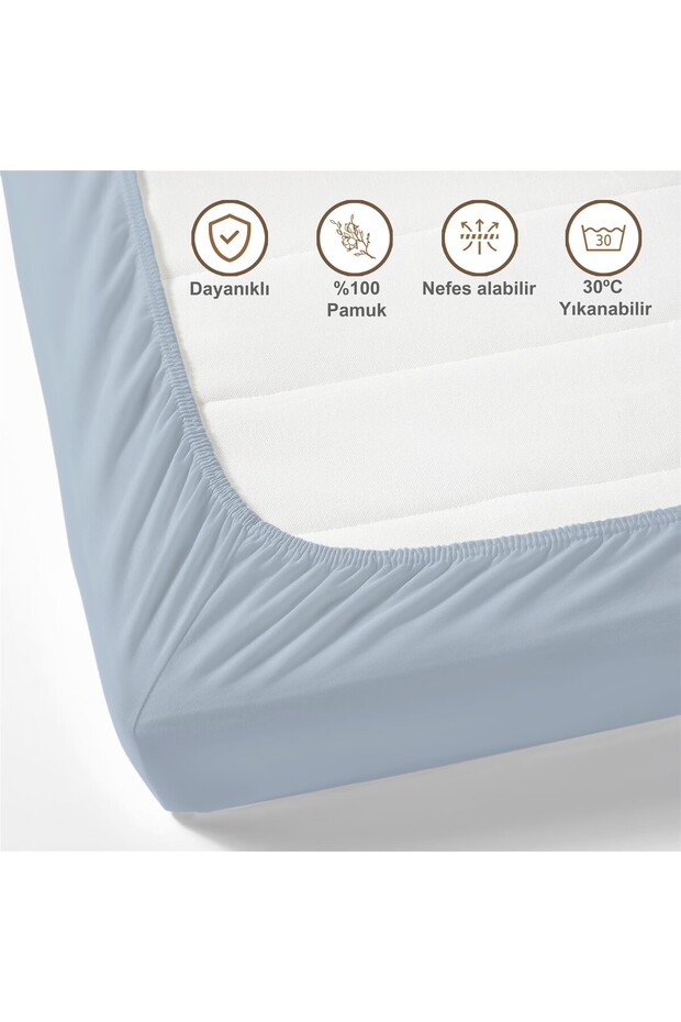 ملاءة سرير مطاطية من القطن بنسبة 100% - 5