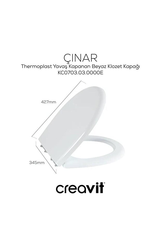 Pitta Arkadan Çıkışlı Klozet + Rezervuar + İç Takım + Çınar TP Yavaş Kapanan Kapak 4 'lü Set - 2