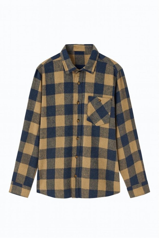 Men's Lumberjack Shirt Dark Blue Camel Men's Shirt Lumberjack Shirt Dark Blue Camel Shirt