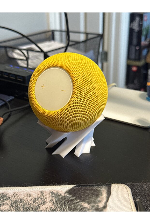 حامل حلزوني فني لجهاز Apple HomePod Mini - قاعدة مكتبية مزخرفة بتصميم خاص