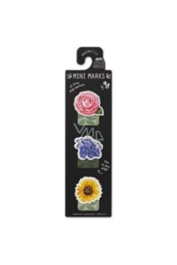Mini Marks Magnetic Mini Bookmark Set of 3 Flowers