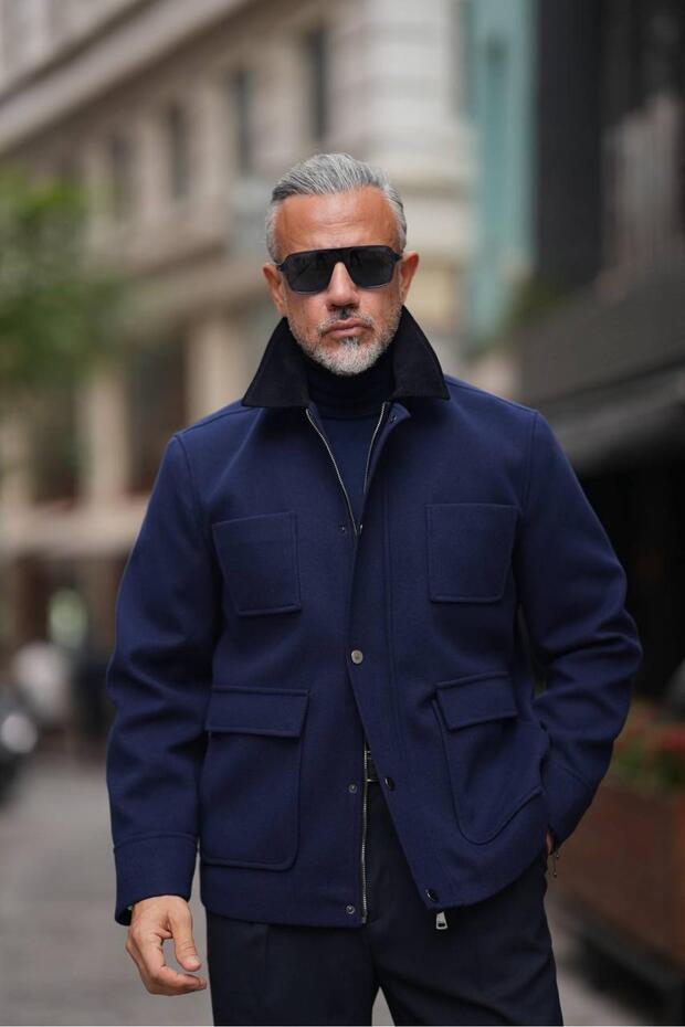 KADİFE YAKA DÖRT CEP MONT - 3