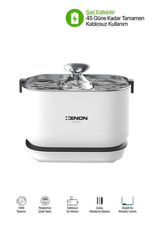 Akıllı Kedi Tuvaleti, Mama Kabı ve Batarayalı Su Pınar ve 4'lü Filtre Seti - 4