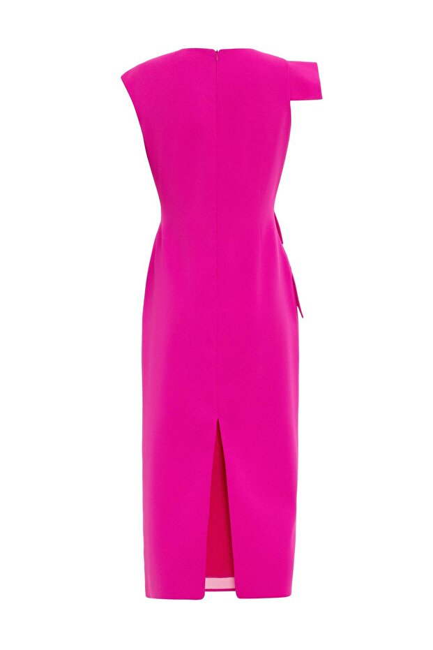 VOLANLI MİDİ ELBİSE 26W40809 - 2