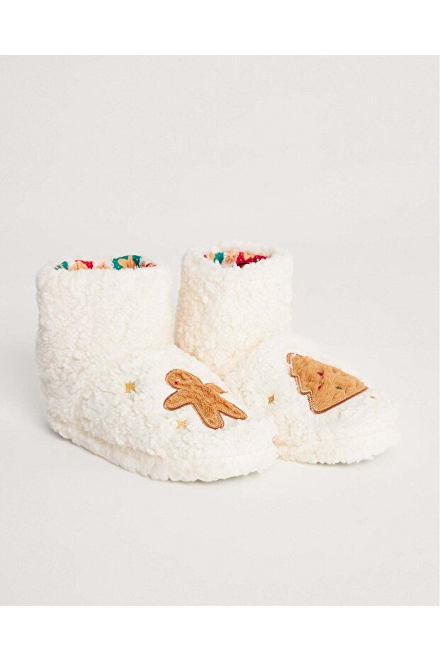 Kadın Noel Temalı Panduf - Cookie - 1